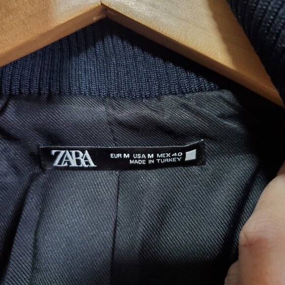 ZARA Soft Mid-Length Peacoat Pea Coat Jacket Preppy Coastal Navy Men's Medium - Picture 10 of 14